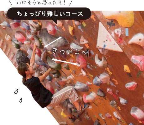 【Rock Climbing Gym KORUPIKI】いけそうと思ったら！ ちょっぴり難しいコース