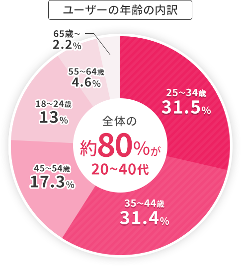 ユーザーの年齢の内訳