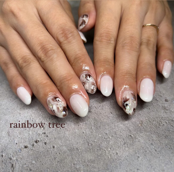 RAINBOW TREE | 定額デザイン🌼￥4000(オフ込) ニュアンスもやんもやんnail♡