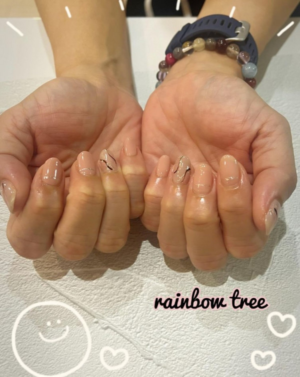 RAINBOW TREE | ハンド定額シンプルコース カラーをピンクベージュへ♥　2024年9月